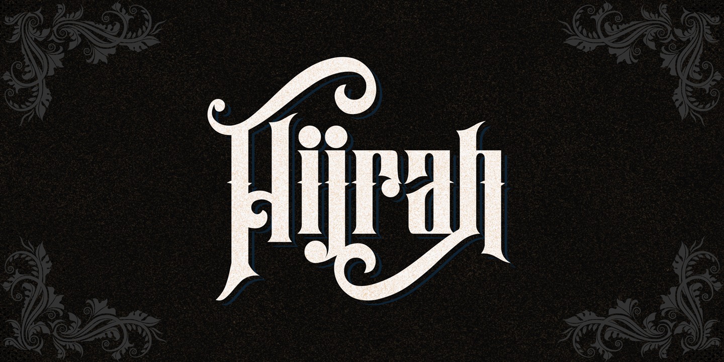 Beispiel einer Hijrah Stamped-Schriftart